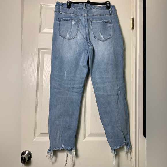 Insane Gene | Summer Trail Mid Rise Straight Jeans Asymmetrical Raw Hem - 1XL - Picture 4 of 8